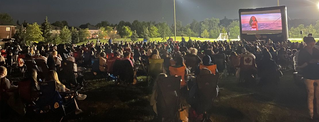 Happy movie watchers at Burlington Movies under the Stars