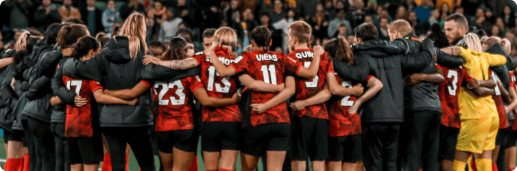 Canada Soccer's Women's National Team Celebrating