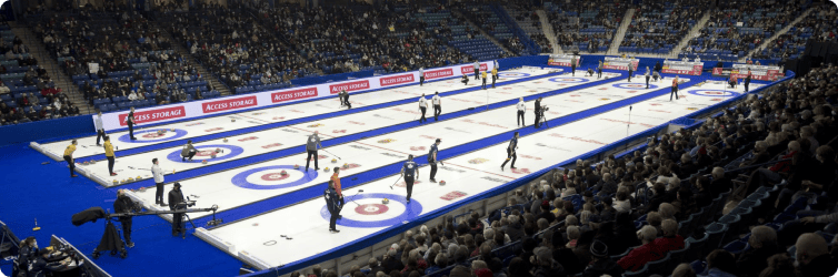 Curlers and fans during the Scotties Tournament of Hearts